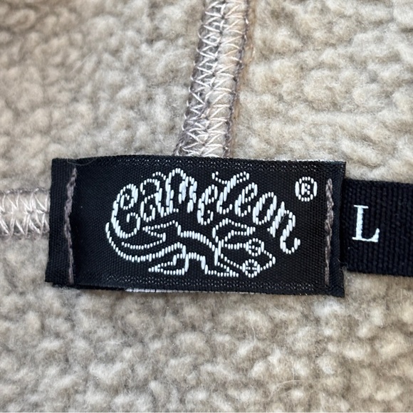 Cameleon Sylvia Vest Taupe & Cream Sherpa Lined Open Front Large Lagenlook Tunic - Picture 10 of 12